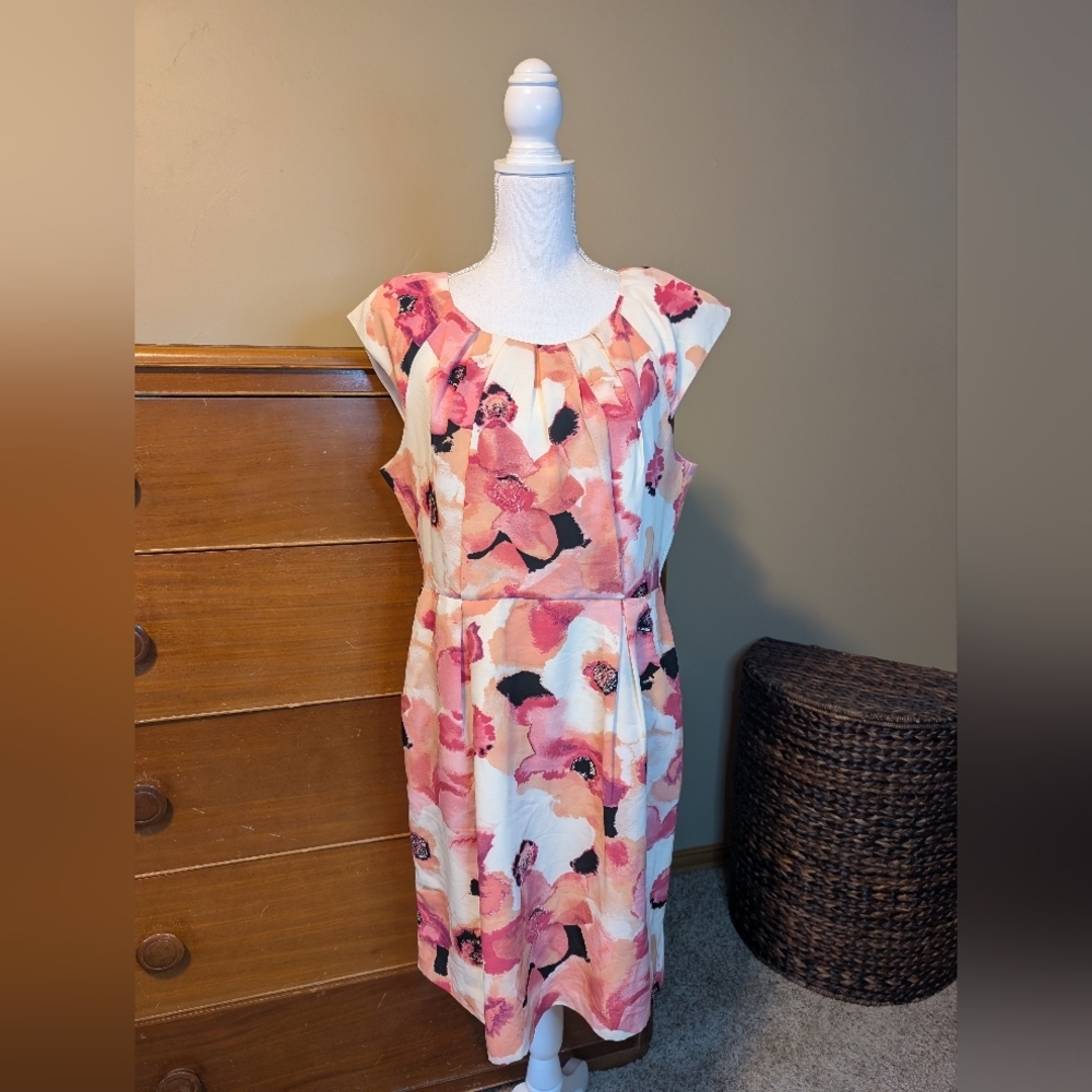 Women’s Apt 9 Sleeveless Floral Romantic Fitted Dress SZ16 - Picture 2 of 14